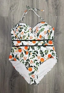 Unbranded Women’s Orange Fruit One Piece Swimsuit Size XL Oranges Summer - Picture 1 of 6