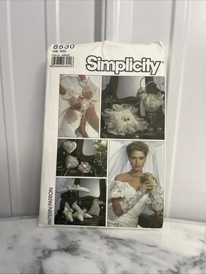 Simplicity Wedding Accessories Uncut Pattern 8530 Gloves Purse Ring Pillow + - Image 1 of 4
