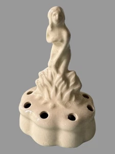 Vintage Figural Art Nouveau Deco 4.25" Art Pottery Flower Frog - Picture 1 of 3