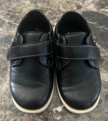 Toddler Boy Black Dress Shoes Size 6T Jumping Bean Leather Excellent Worn Once - Image 1 of 2