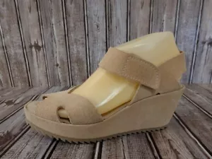 Pedro Garcia Sz 39 / 9 Fama Tan Suede Platform Wedge Adjustable Sandals VGUC! - Picture 1 of 6