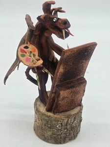 Miniatura Cuero Creación Artesano Roz Kaohn La Dama Dragón “El Artista” **48-8 - Imagen 1 de 13
