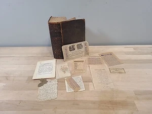 1820 HOLY BIBLE early AMERICAN BIBLE SOCIETY leather RARE antique D & G BRUCE - Picture 1 of 18