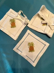 Servilletas de tela de piña de colección posavasos 100 % algodón 6 1/4" por 6 1/4" 12 - Imagen 1 de 3