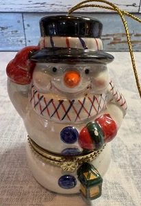 Holiday Snowman Mr. Christmas Animated Wind Up Hinged Music Box - Picture 1 of 15
