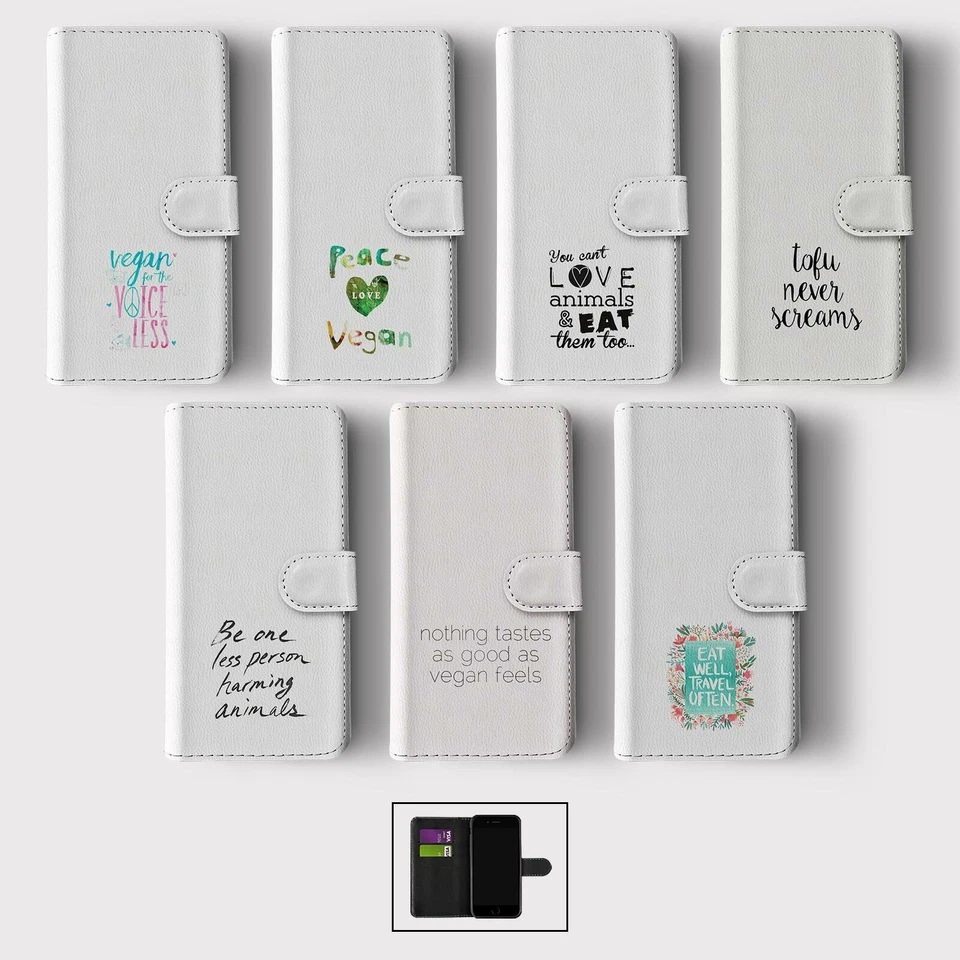 CASE FOR IPHONE 16 16E 15 14 12 12 PRO WALLET FLIP PHONE COVER VEGAN INSPIRATION - Image 1 of 1