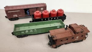 Lionel Postwar 4 Cars--3484 Boxcar, 6457 Caboose, 6112 & 6462 Gondolas VG [U3-6] - Picture 1 of 6