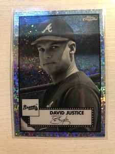 2021 Topps Chrome Platinum Black & White Mini Diamond David Justice Braves 586