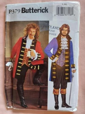 Butterick 379 Men's Pirate Costume Patterns Size L-XL 42-48 - Image 1 of 2