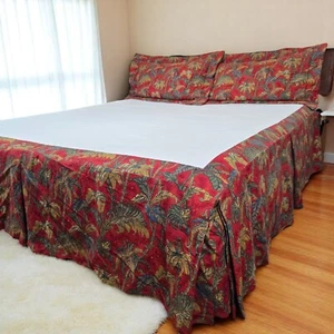 Greeff Schumacher Bengali Custom King Shams And Pleated Bed Skirt 100% Cotton - Picture 1 of 8