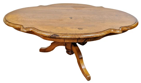 LARGE Antique AMERICAN Victorian 19th C TURTLE TOP Carved Walnut COFFEE TABLE Cover