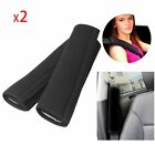Black Safety Seat Belt Pad Cushion Strap Cover Soft Shoulder Plush 2 Pack