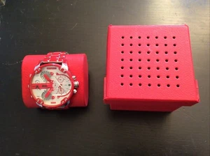 New Diesel Mr Daddy 2.0 Quartz Chronograph Red Stainless Steel Watch 57mm - Picture 1 of 7