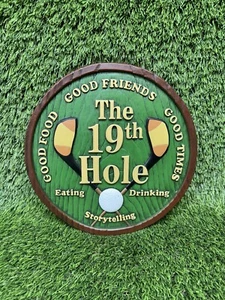 Golf Club Printed Hanging Sign, 19th Hole Sign, Man Cave Decor, Bar - Picture 1 of 4