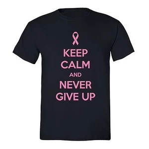 Keep Calm Fight Breast Cancer awareness T-shirt PINK Ribbon survivor support Tee - Picture 1 of 1