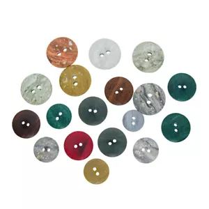 Earth Tone Faux Stone 2-Hole Round Sewing Fastener Plastic Buttons Rock Finish - Picture 1 of 2