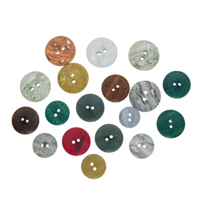 Earth Tone Faux Stone 2-Hole Round Sewing Fastener Plastic Buttons Rock Finish - Image 1 of 2