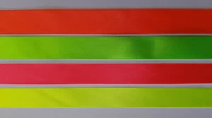 Neon Fluorescent Ribbon 25mm Gift Wrap novelty Berisfords 4 colours - 2 metres - Picture 1 of 9