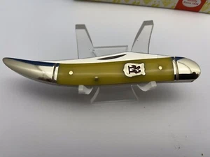 Kissing Crane Cutlery Yellow Texas Toothpick Pocket Knife 4 1/2” Closed - Picture 1 of 5