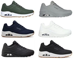 SKECHERS STREET LOS ANGELES UNO scarpe uomo sportive sneakers casual pelle run - Afbeelding 1 van 34