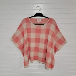La Casita De Wendy Größe Large Bio Baumwolle Gingham karierter Schal Poncho Preppy - Bild 1 von 9
