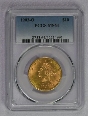 1903 O  PCGS graded MS64 $10 Gold TEN DOLLAR Liberty New Orleans!! - Image 1 of 4