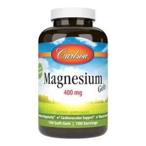 Carlson Labs Magnesium 400mg 100 Softgels Cardiovascular, Blood Pressure Support - Picture 1 of 5