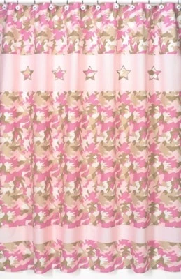 CAMUFLAJE ROSA EJÉRCITO MILITAR NIÑAS NIÑO BAÑO TELA DUCHA CORTINA DULCE DISEÑO JOJO Foto 1 de 3