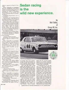 1967 Dodge Dart SCCA Racing Quaker State Print-Ad/ Group #44 Bob Tullius - Picture 1 of 1