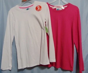 Size 14 Extremely Me 2 for 1 Price! Pink & White Long Sleeve TShirts NWT! - Picture 1 of 6