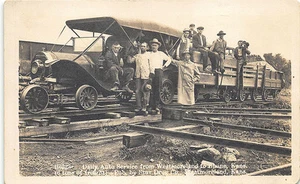 Blaine Westmoreland KS Unusual Auto Freight Train Delivery RPPC Postcard - Picture 1 of 2