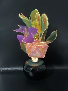 VINTAGE FIBER OPTIC FLOWER LAMP COLOR CHANGING BOUQUET WITH VASE 17" - Picture 1 of 21