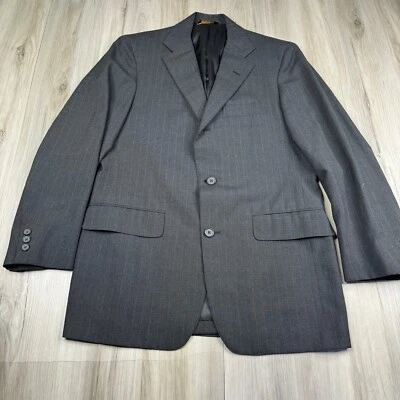Blazer Abrigo Deportivo J.Press 2 3 Botones Rollo Lana Gris Rayas Para Hombre Talla 38 Foto 1 de 4