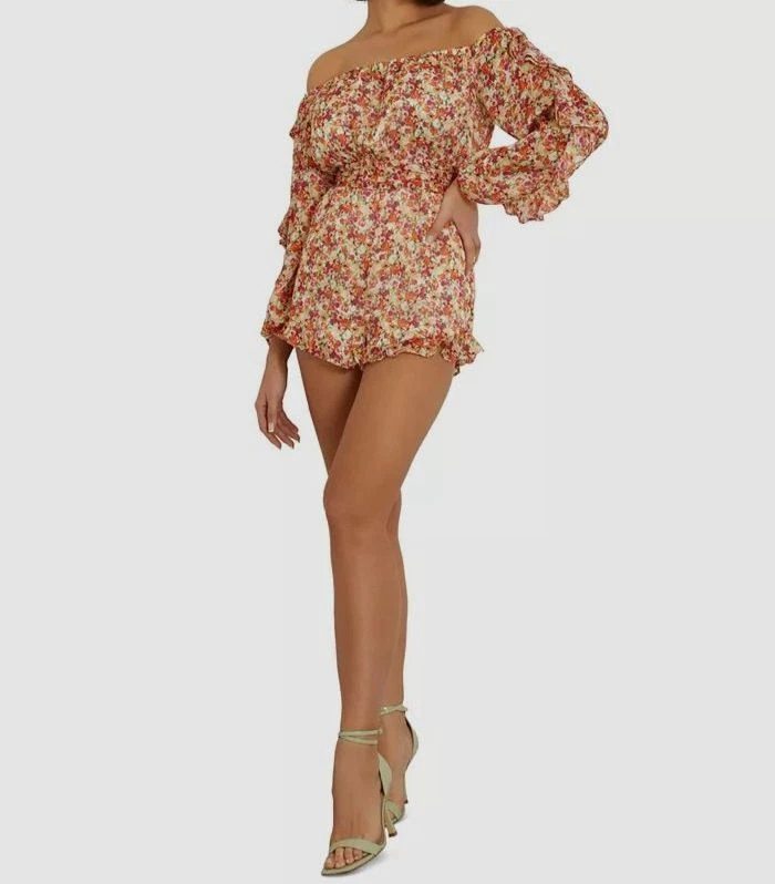 Mameluco para mujer GUESS marfil Gemma con hombros descubiertos talla L Foto 1 de 1