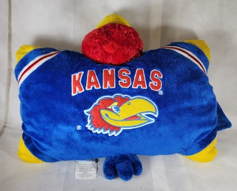 HTF Kansas Jayhawks Large 18" Plush Mascot Pillow Pet - NCAA stuffed collectible Cover