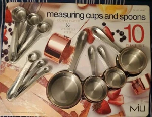 MIU Copper Plated & Stainless-Steel Measuring Cups & Spoons-10 Piece Set - NEW - Picture 1 of 2