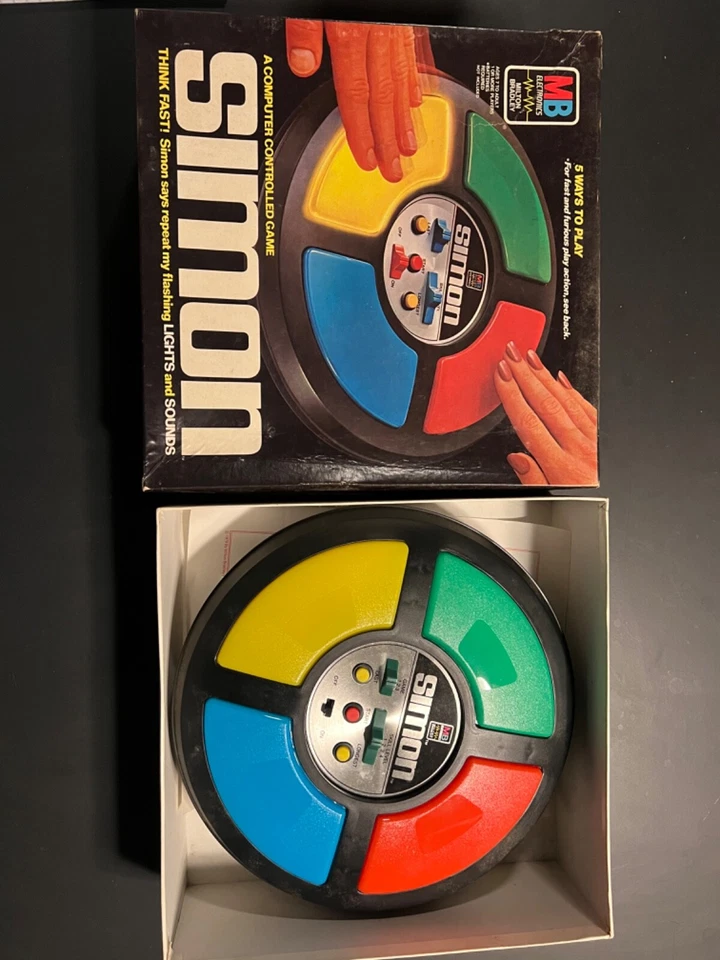 Juego Electrónico Vintage Simon Says EE. UU. 1978 Milton Bradley Con Caja Foto 1 de 1
