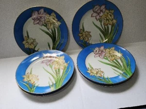 Asian 6 Pieces, Cond,White Blue Pink Yellow Floral 7" 1 / 2 Plates - Picture 1 of 3