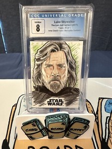 2017 Sketch Card 1 of 1 Star Wars the Last Jedi Luke Skywalker Auto CGC 8