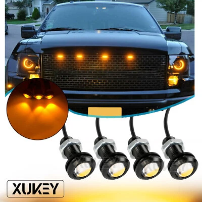 Kit de lámpara de parrilla delantera 4 LED ámbar para Ford SVT estilo Raptor GMC SUV✔ Foto 1 de 4
