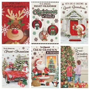 A. Great Grandson Christmas Card ~ To A Fantastic Great Grandson - Picture 1 of 23