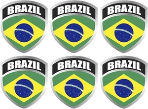 6 - 2"" x 1,7"" Brasil Bandera Brasileña Escudo Calcomanía Insignia Vinilo Sombrero Rígido Pegatina - Imagen 1 de 1