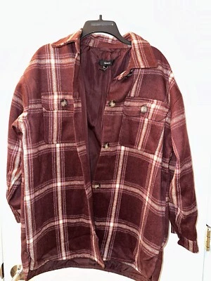 Mujeres Forever 21 Chaqueta polar Chaqueta Prendas para el torso Gran Tamaño Púrpura Cuadros Foto 1 de 4