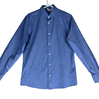 Camisa informal Nordstrom Tech ajuste elegante para hombre talla M azul liso manga larga Foto 1 de 4