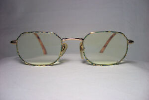 Bianco eyeglasses hexagonal 22 kt gold plated square frames men's women's