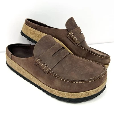 Birkenstock Men’s Naples Slip On Clog Loafer Mule Sz 10 / 43 Oiled Brown Leather - Image 1 of 4