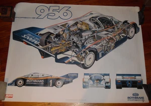 Vintage 1982 German Porsche 956 Race Car Poster - 39.75" x 30" - Bild 1 von 7