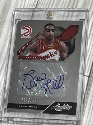 2012-13 Absolute Marks of Fame Auto 23/100 Spud Webb #1 Atlanta Hawks  - Image 1 of 2