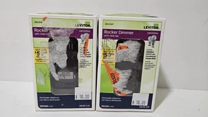 Lot 2 New Rocker Dimmer w/ Slide Bar- DSL06-2LB Universal 300 600 W - Leviton - Picture 1 of 7