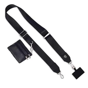 Phone Strap with Zipper Pouch, Hands-Free Clip and Go Strap for Phone with - Photo 1 sur 8